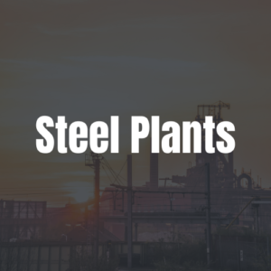 Industrial steel plant supported by Plant Pro's professional construction and plant hire services.